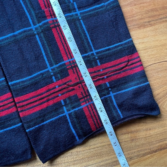 Talbots Pure Merino Wool Open Front Coatigan Cabin Plaid Sweater Blazer - Picture 11 of 11